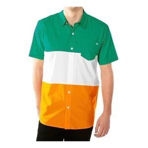 TIPSY ELVES ST. PATRICK DAYS IRISH FLAG BUTTON DOWN SHIRT MEN'S LARGE